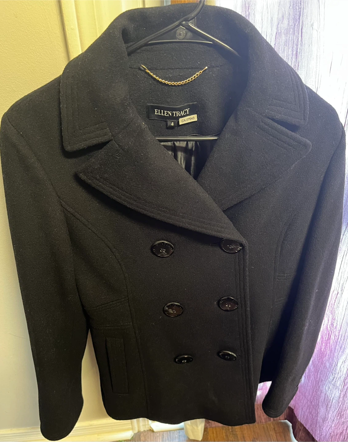 Ellen Tracy Wool Blend Pea Coat