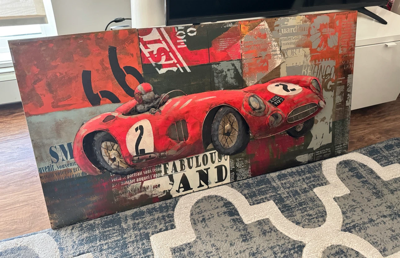 Red Racing Car Metal Wall Art - photo 2