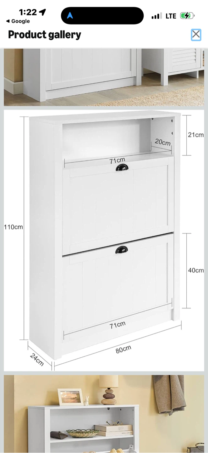 White Two-Tier Shoe Cabinet - photo 5