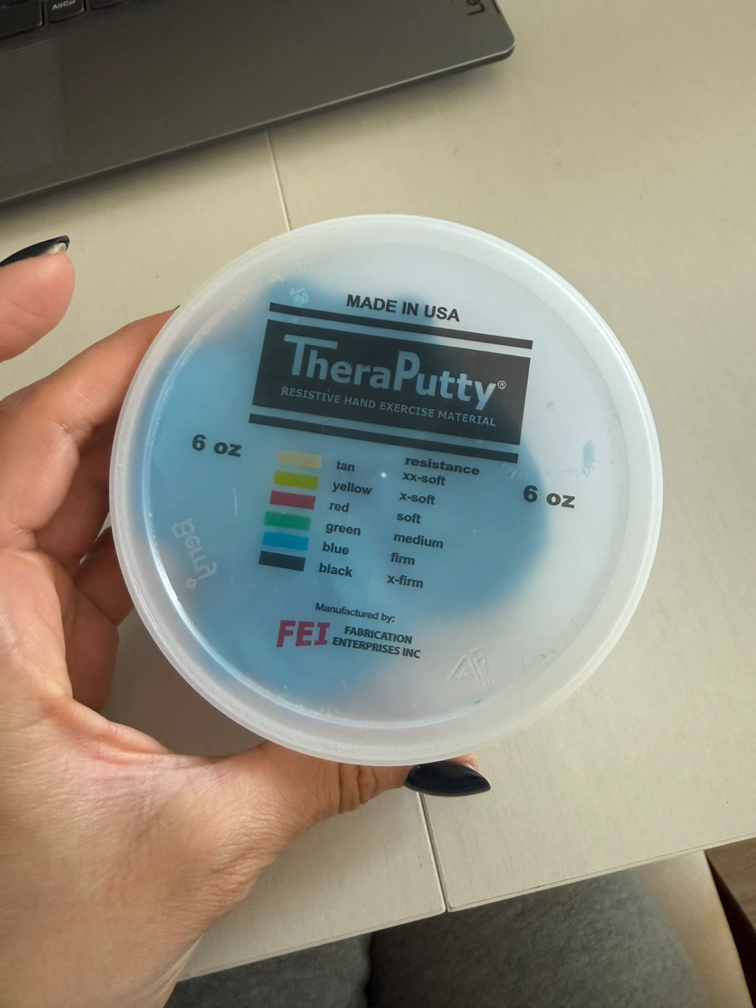Brand new TheraPutty Resistive Hand Exercise Material 6 oz Blue