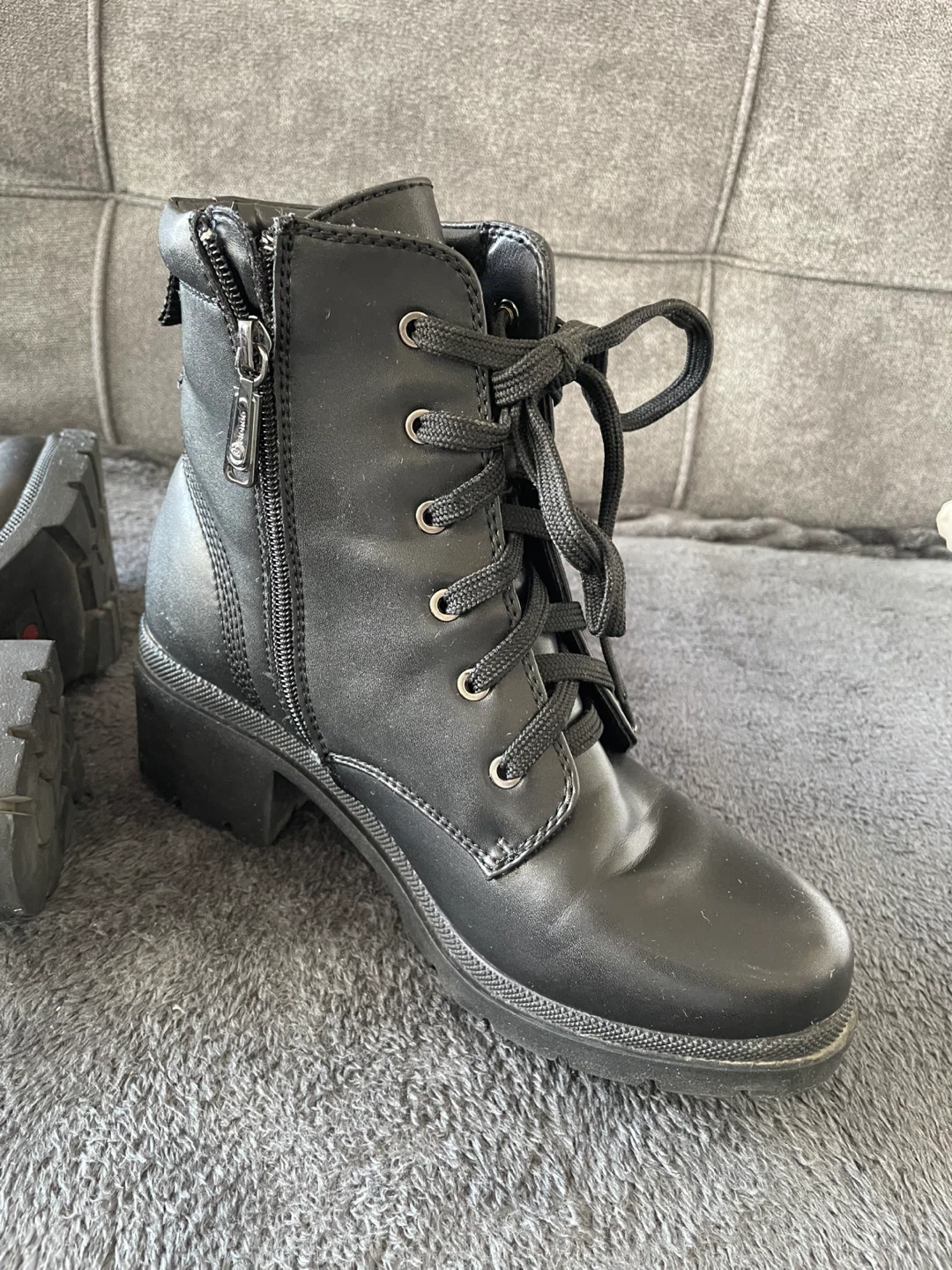 Waterproof Black Leather Women's Ankle Boots 8.5 - photo 2