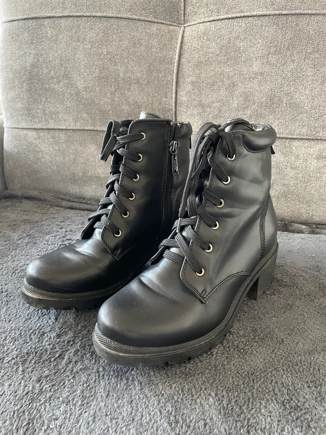 Waterproof Black Leather Women's Ankle Boots 8.5 - photo 3