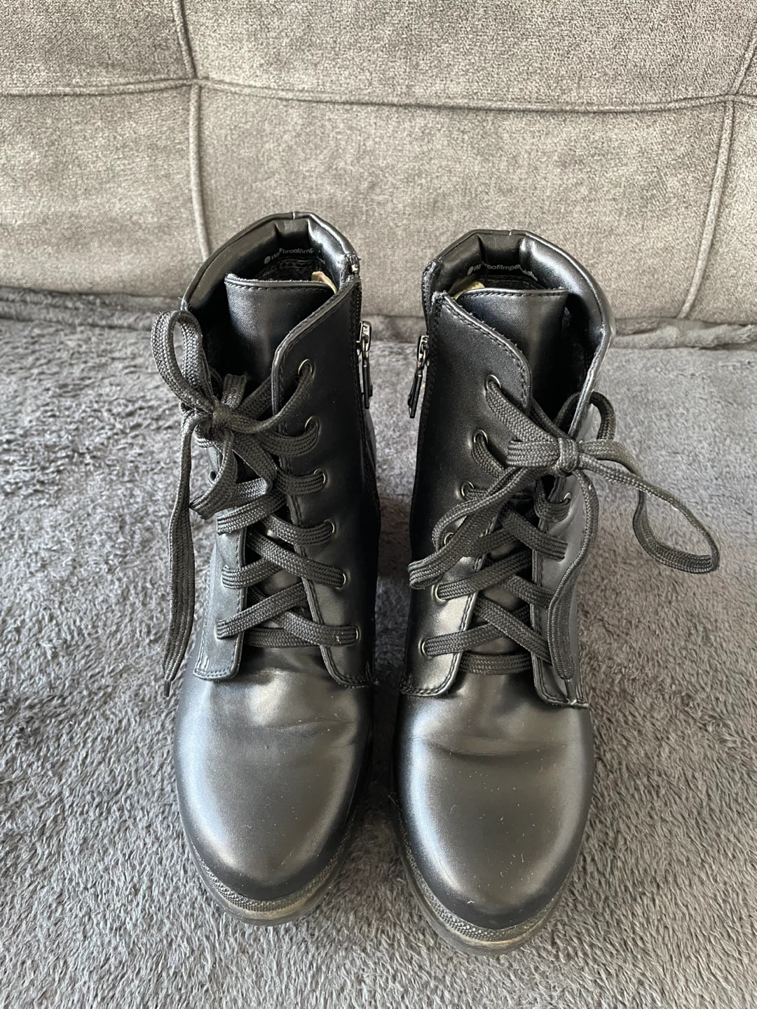 Waterproof Black Leather Women's Ankle Boots 8.5 - photo 5