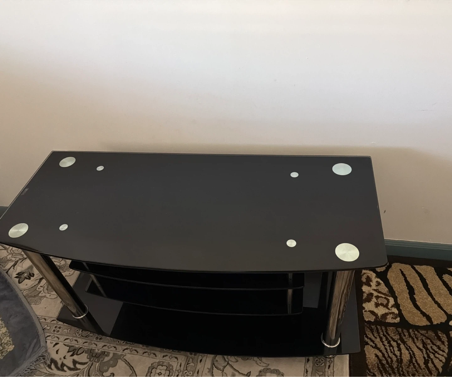 Black Glass TV Stand