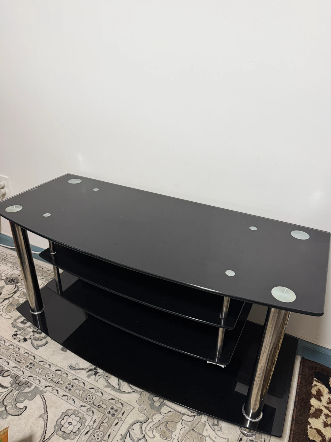 Black Glass TV Stand - photo 2