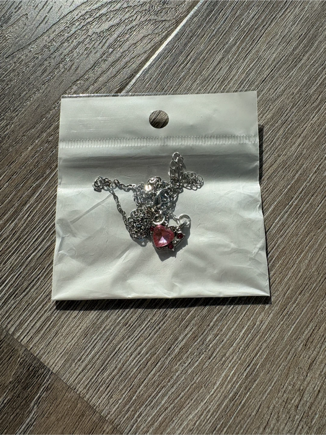 Pink Heart Pendant Necklace