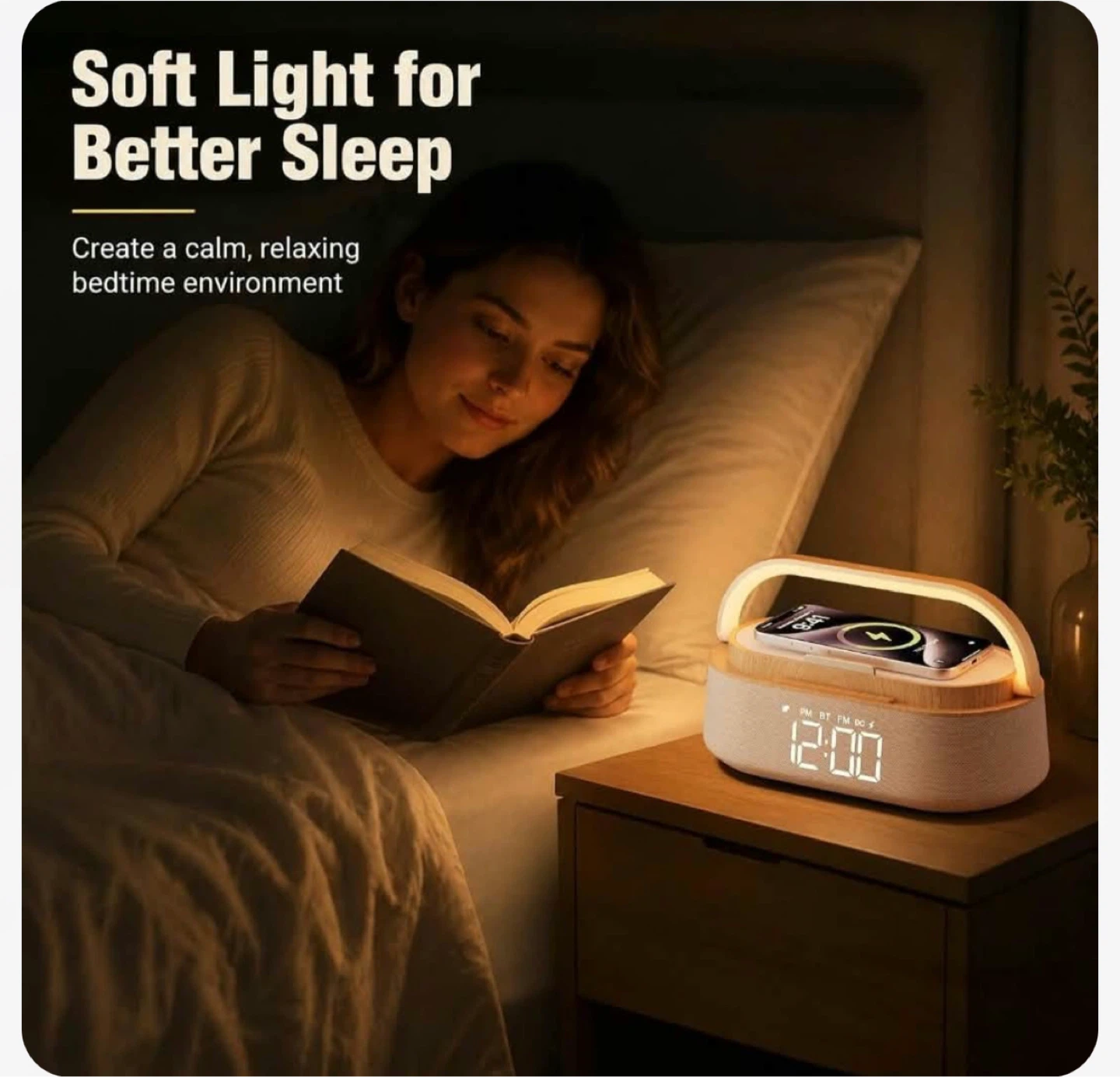 6-in-1 Alarm Clock with Wireless Charging and Speaker - photo 3