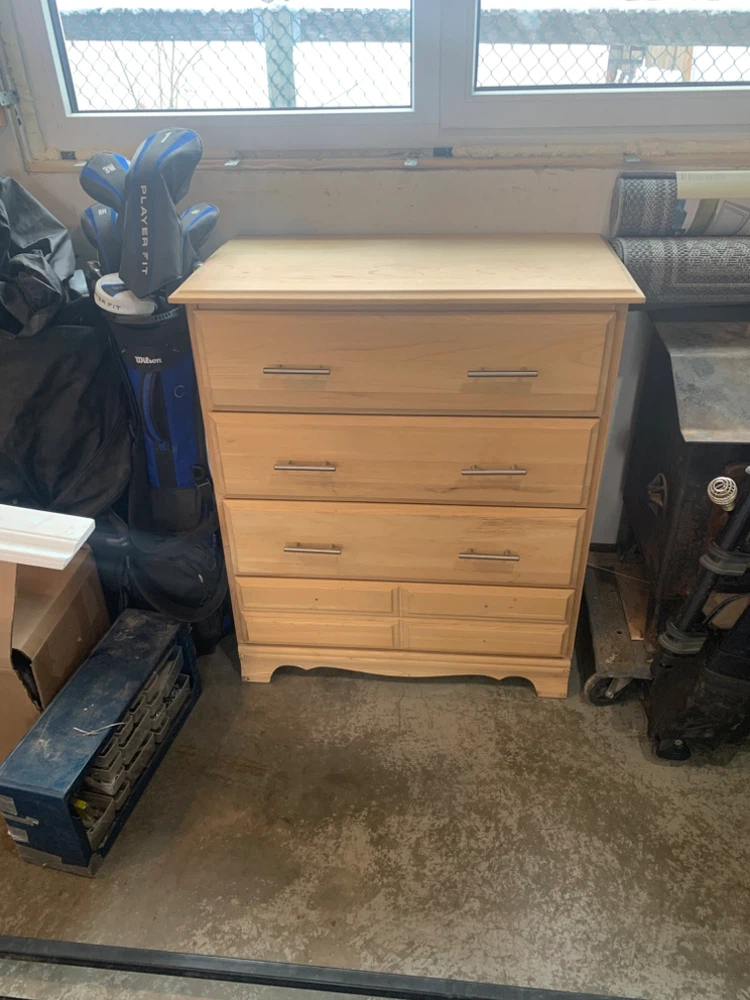 Natural Wood Four-Drawer Dresser