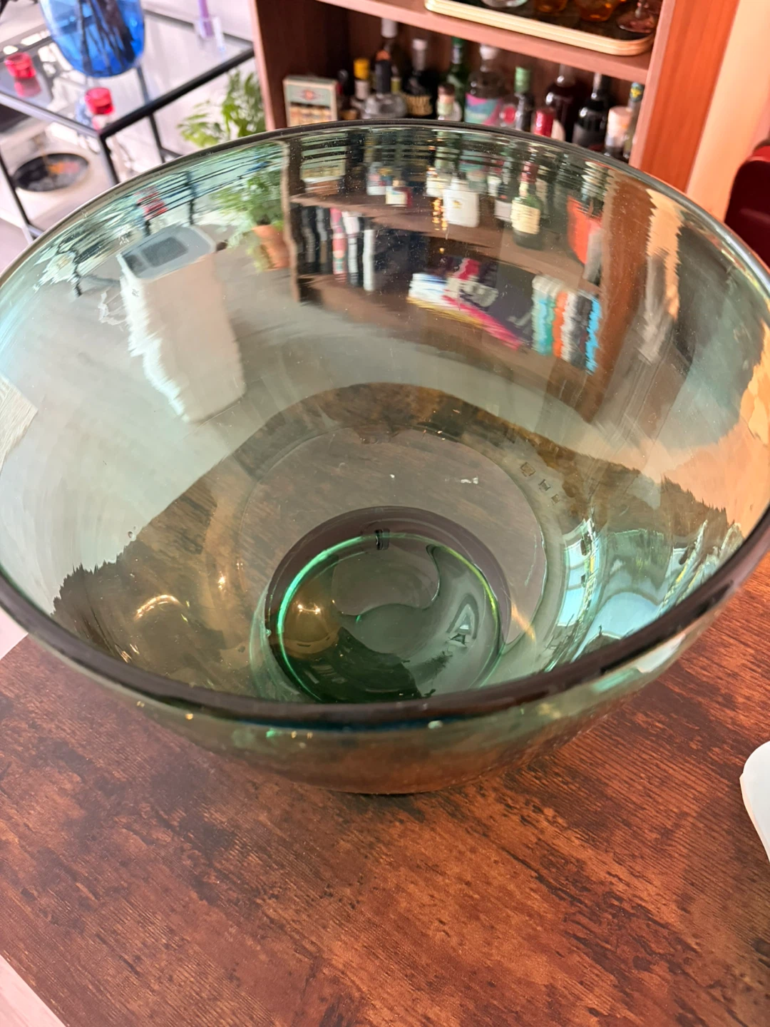 Vintage Green Glass Pedestal Bowl - photo 2