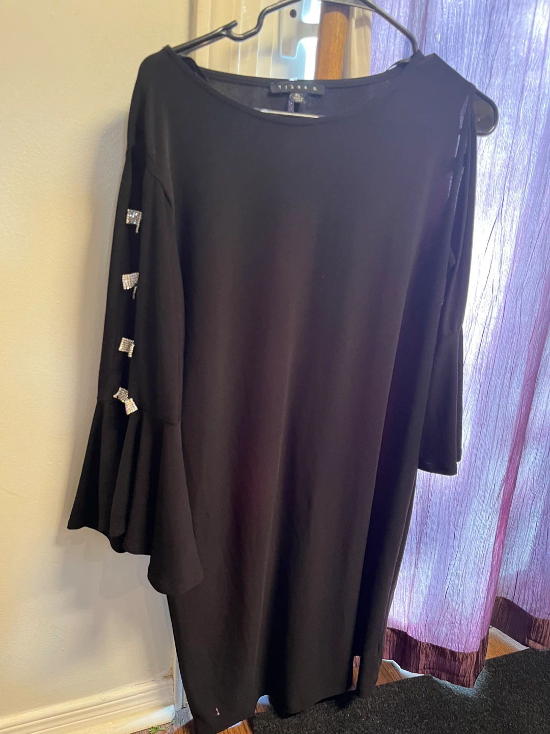 Tiana B. Black Dress with Rhinestone Accents - PL