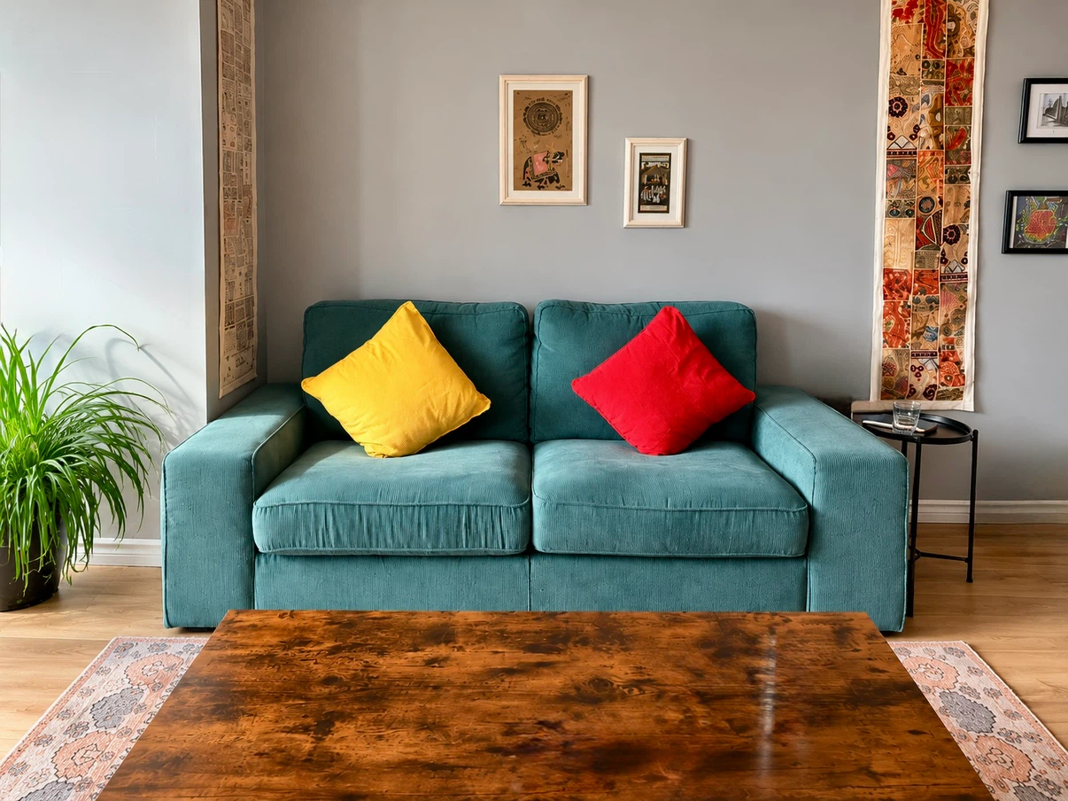 IKEA KIVIK Teal Corduroy Loveseat