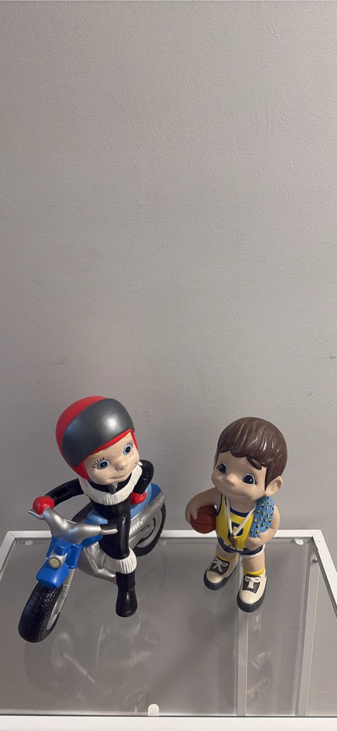 Vintage Rubber Doll Figures - Biker and Basketball Player