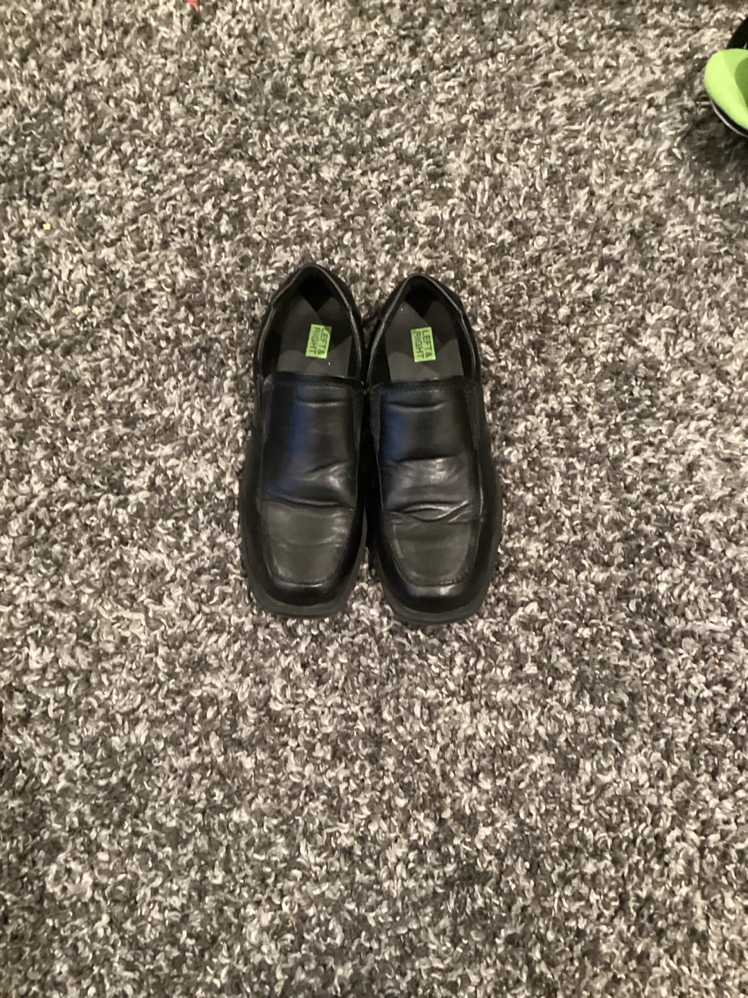 Left & Right Black Slip-On Dress Shoes