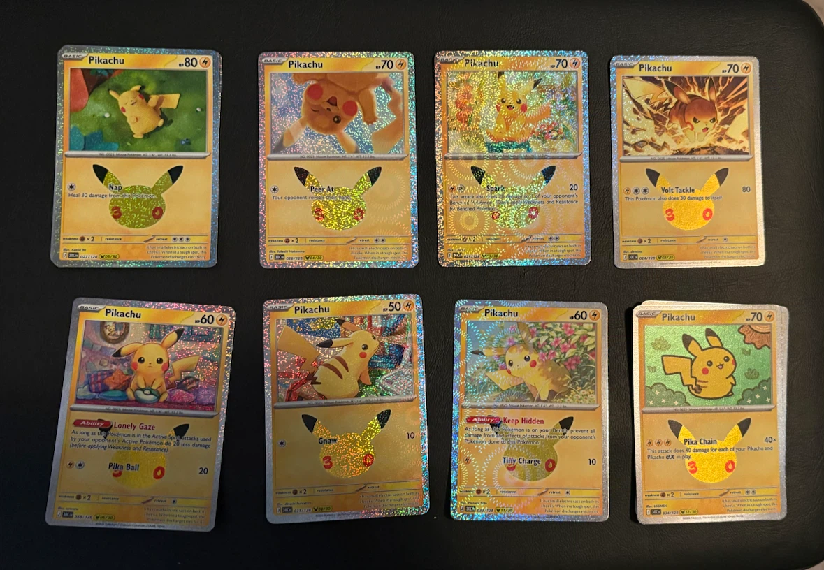 Collection of Pikachu Pokémon Trading Cards