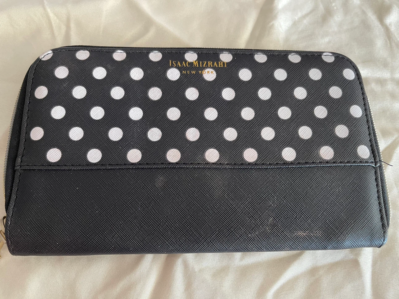 Isaac Mizrahi Polka-Dot Zip Wallet for Make-up - photo 2