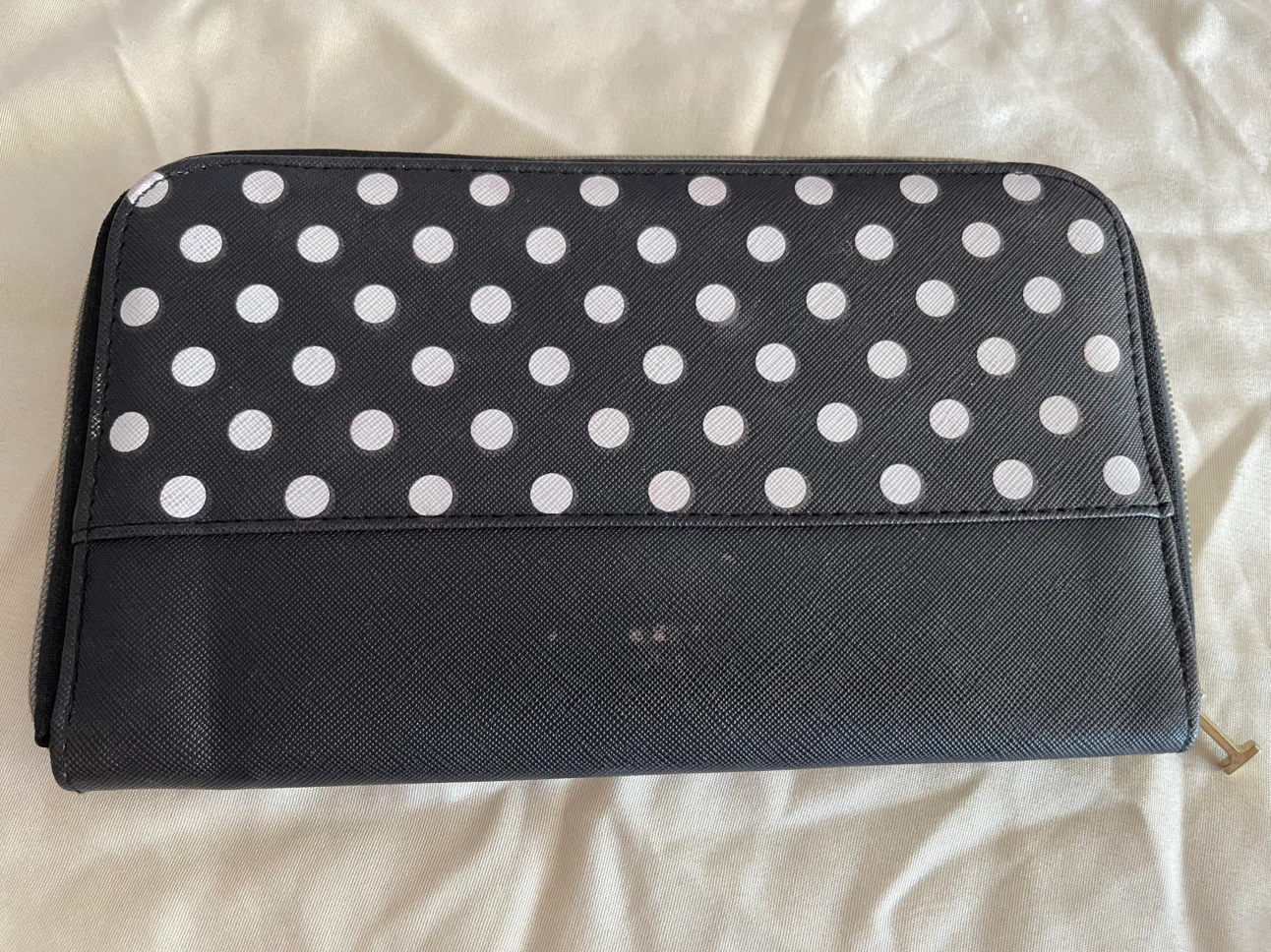 Isaac Mizrahi Polka-Dot Zip Wallet for Make-up - photo 3