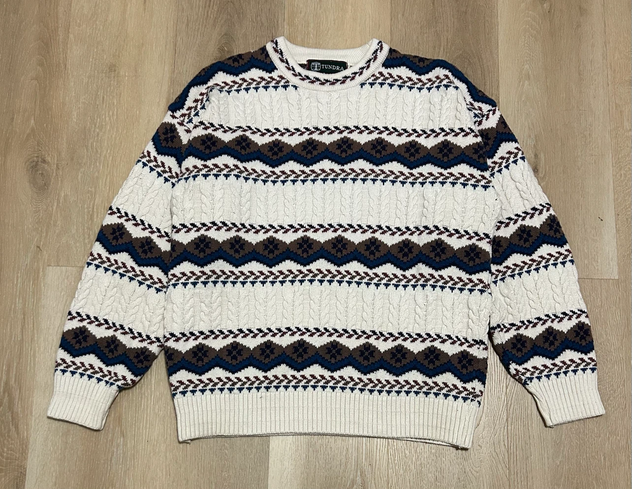 Vintage Tundra Canada Fair Isle Cotton Sweater