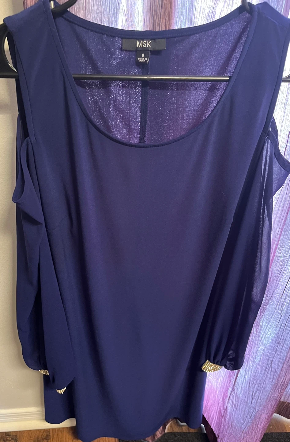 MSK Navy Blue Cold-Shoulder Dress Size 8