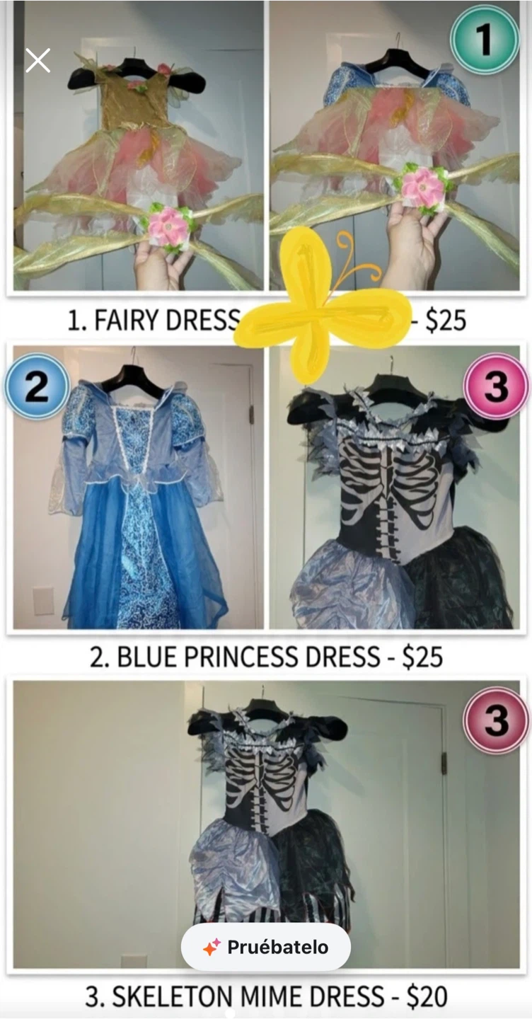 Fairy, Princess, and Skeleton Mime Costumes