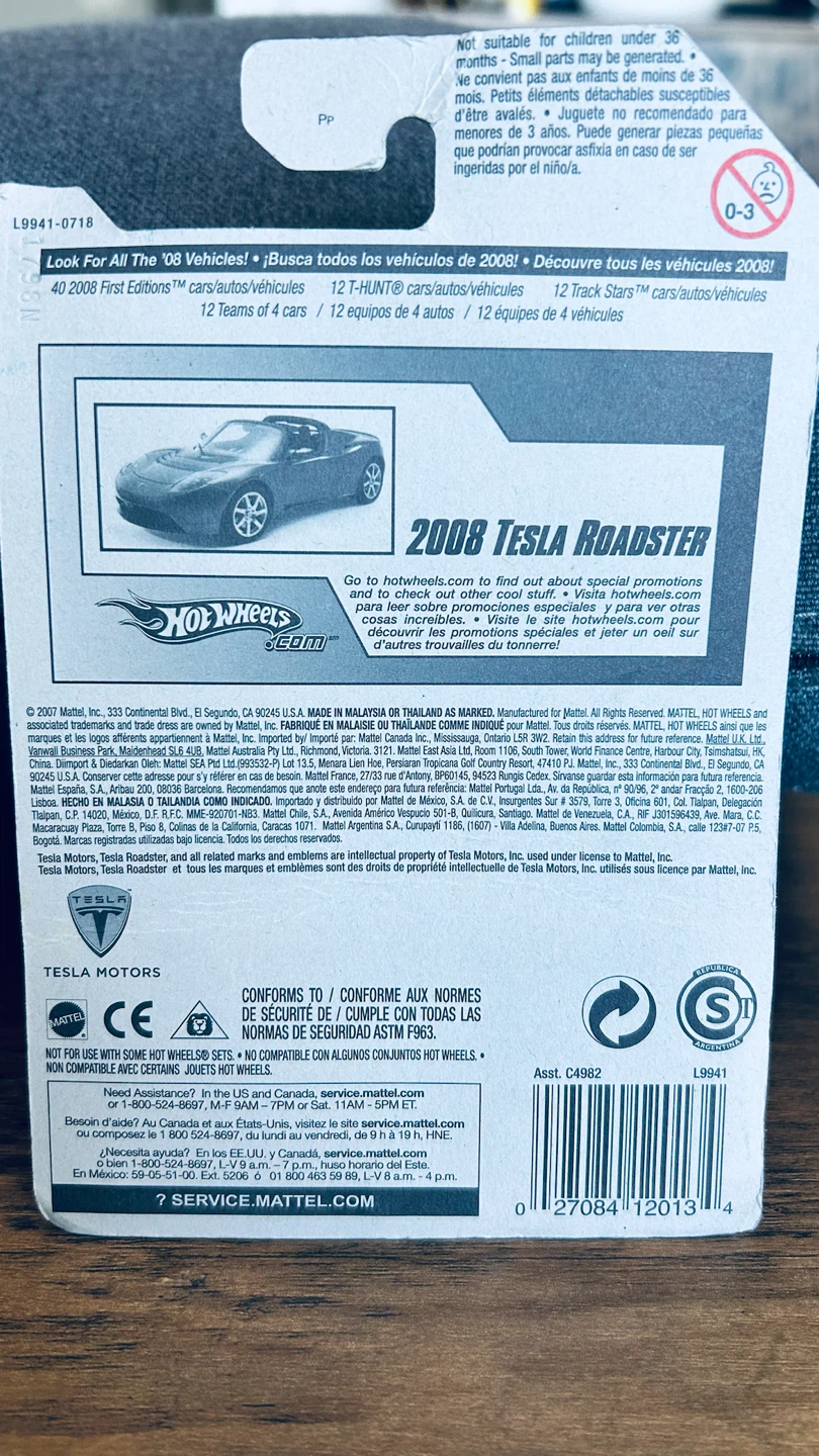 Hot Wheels 2008 Tesla Roadster – First Editions 26/40 – Red - photo 2