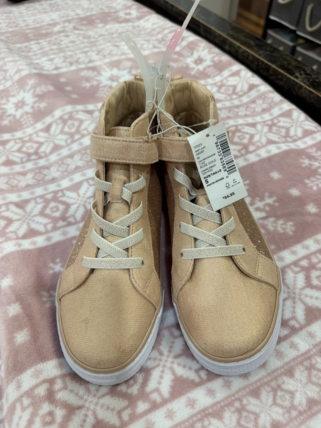 The Children's Place Rose Gold High-Top Sneakers Size 5 - photo 2