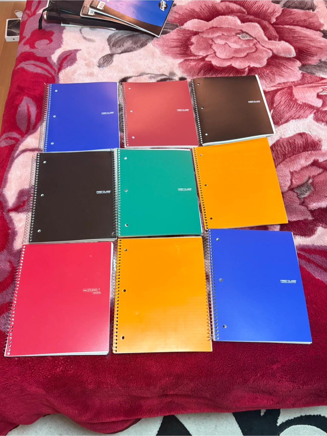 Set of 9 First Class Spiral Notebooks (9 for $20)