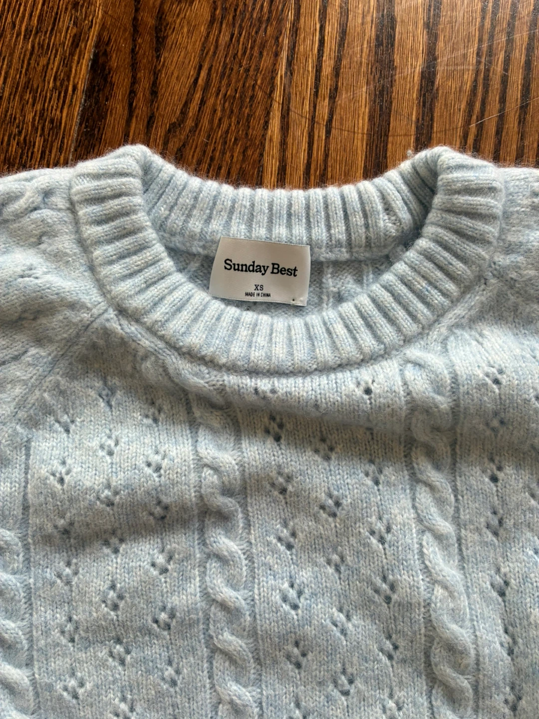 Sunday Best light blue cable knit sweater - photo 2