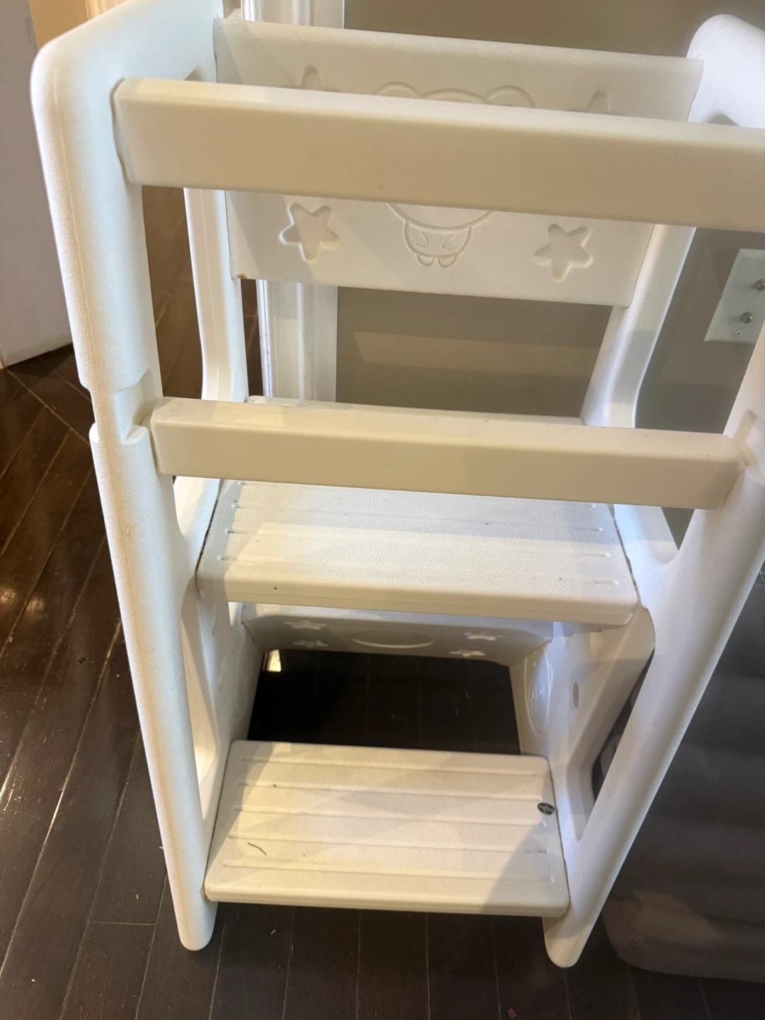 White Plastic Kids Kitchen Step Stool