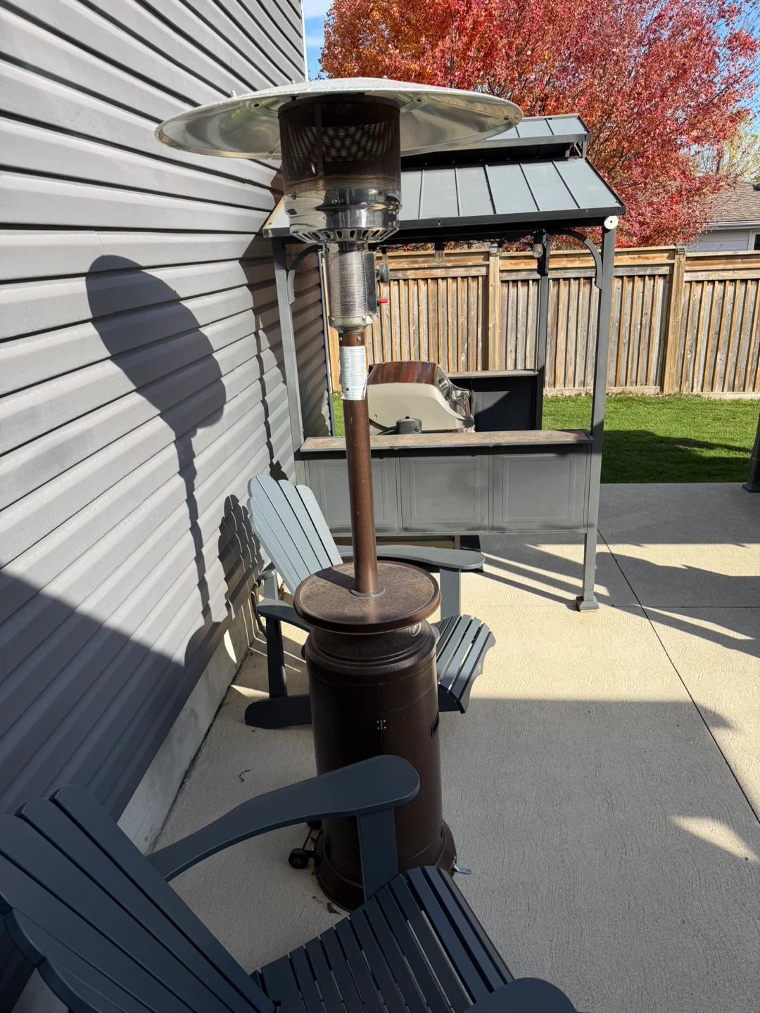 Hiland Propane Patio Heater With Steel Table, 48000 BTU