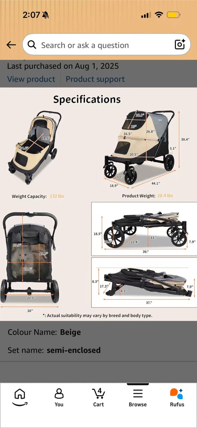 Totoro Ball Extra Large Pet Stroller
