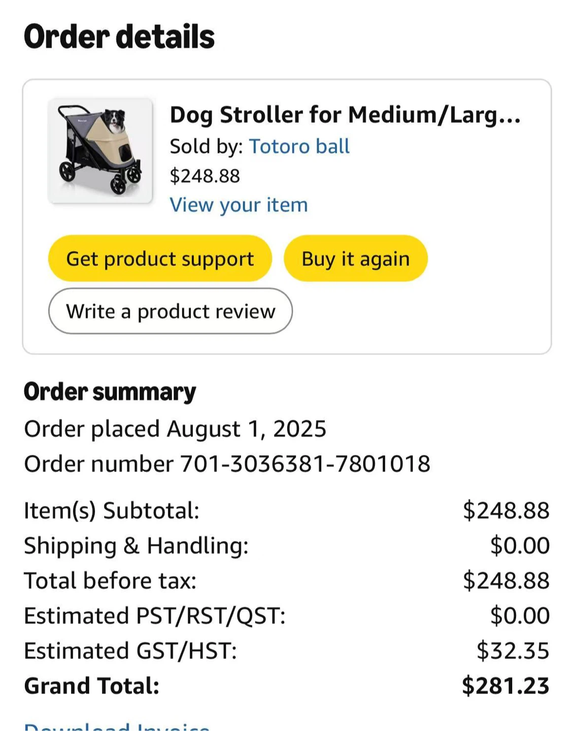 Totoro Ball Extra Large Pet Stroller - photo 3