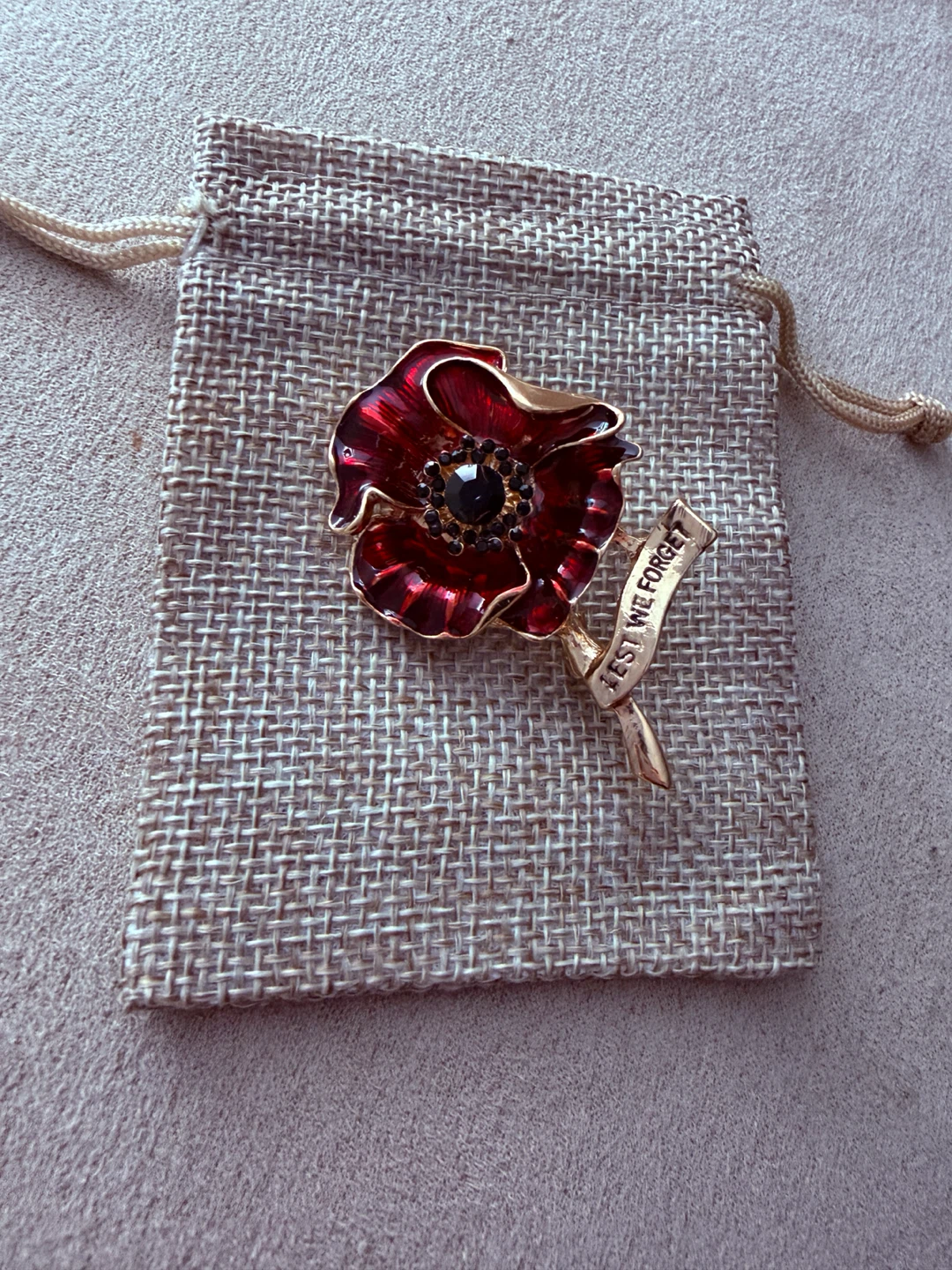 Lest We Forget Poppy Brooch
