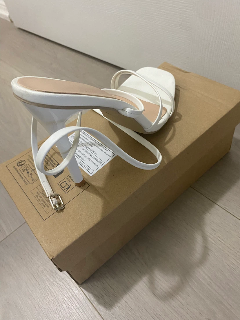 White Strappy Heeled Sandals