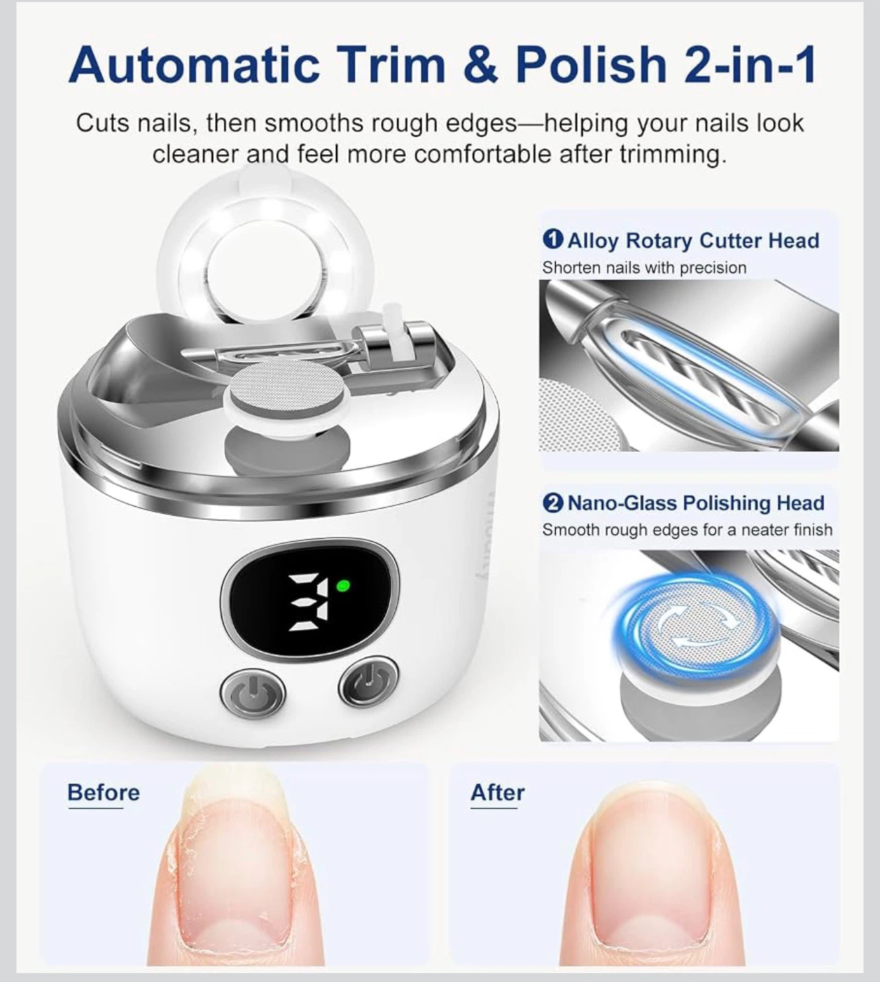 Automatic Electric Nail Trimmer and Polisher - photo 2