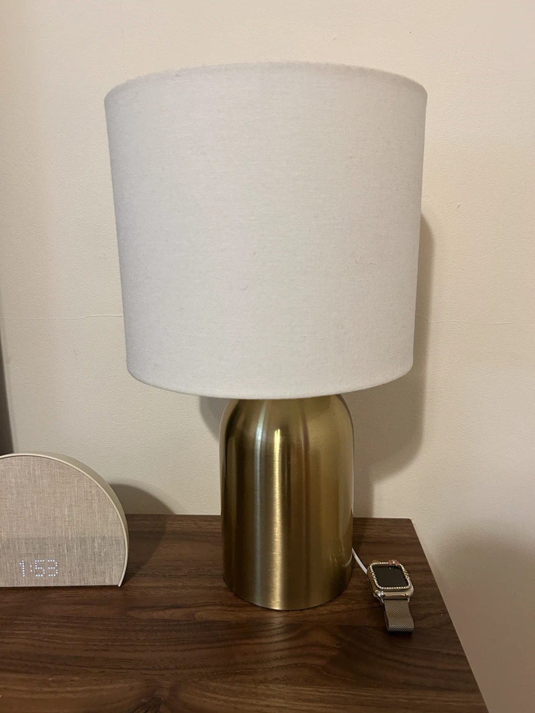 Modern Gold Table Lamp with Fabric Shade