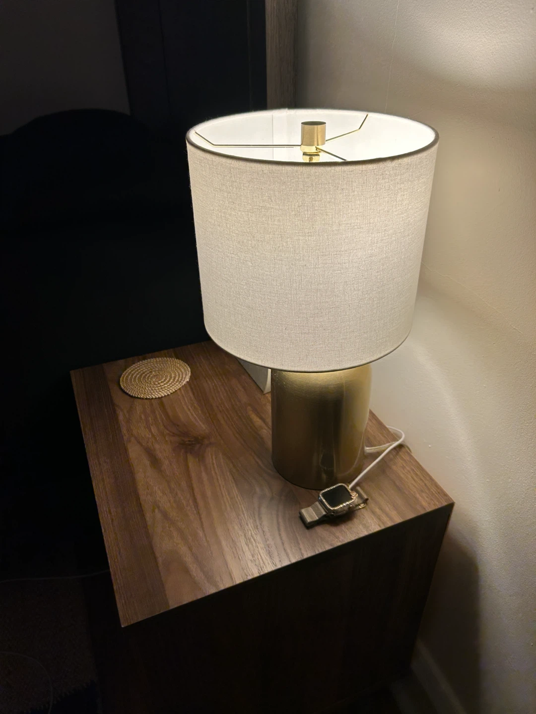 Modern Gold Table Lamp with Fabric Shade - photo 5