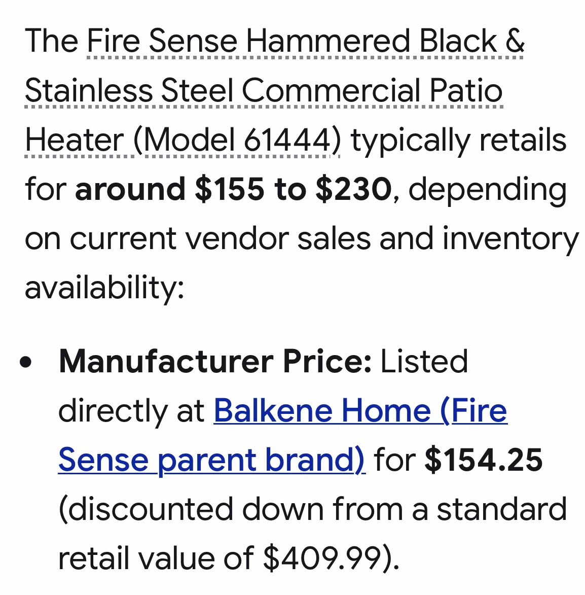 BRAND NEW IN THE BOX! FIRE SENSE PORTABLE PROPANE PATIO HEATER - photo 4