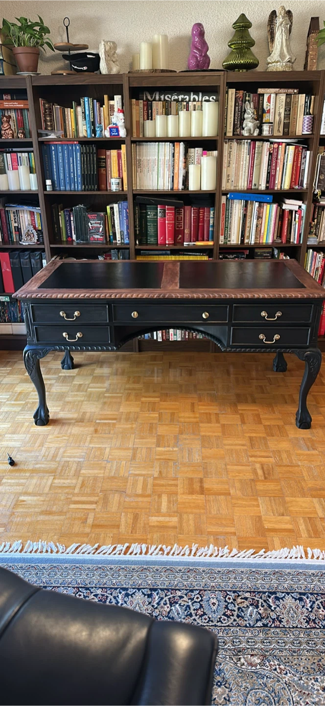 Vintage Style Claw Foot Executive Desk - photo 2