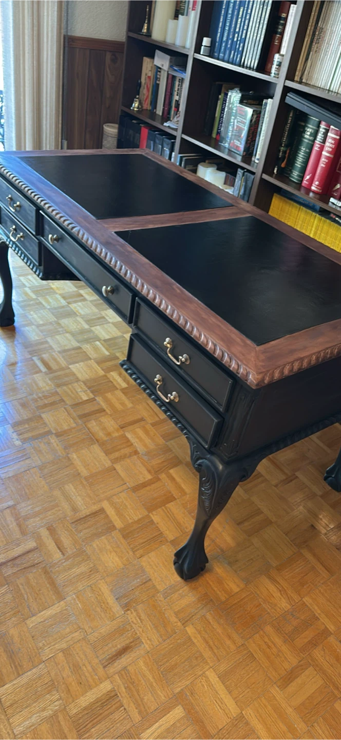 Vintage Style Claw Foot Executive Desk - photo 3