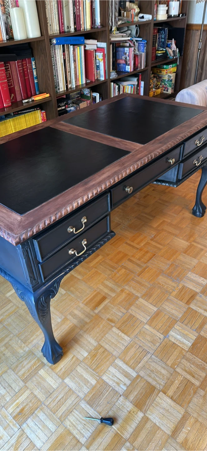 Vintage Style Claw Foot Executive Desk - photo 4
