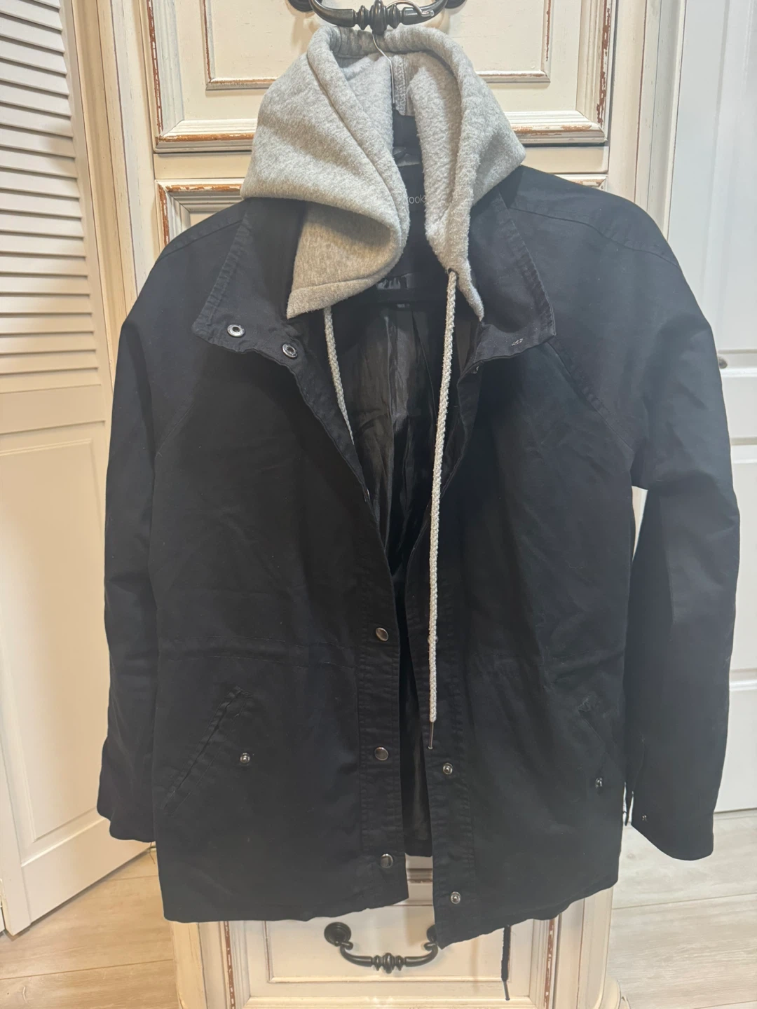 New Look Black Jacket with Gray Hood