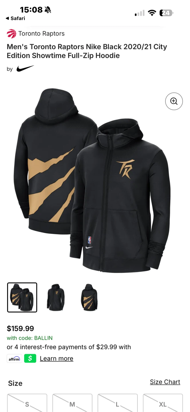Toronto Raptors Nike 2020/21 City Edition Full-Zip Hoodie - photo 3