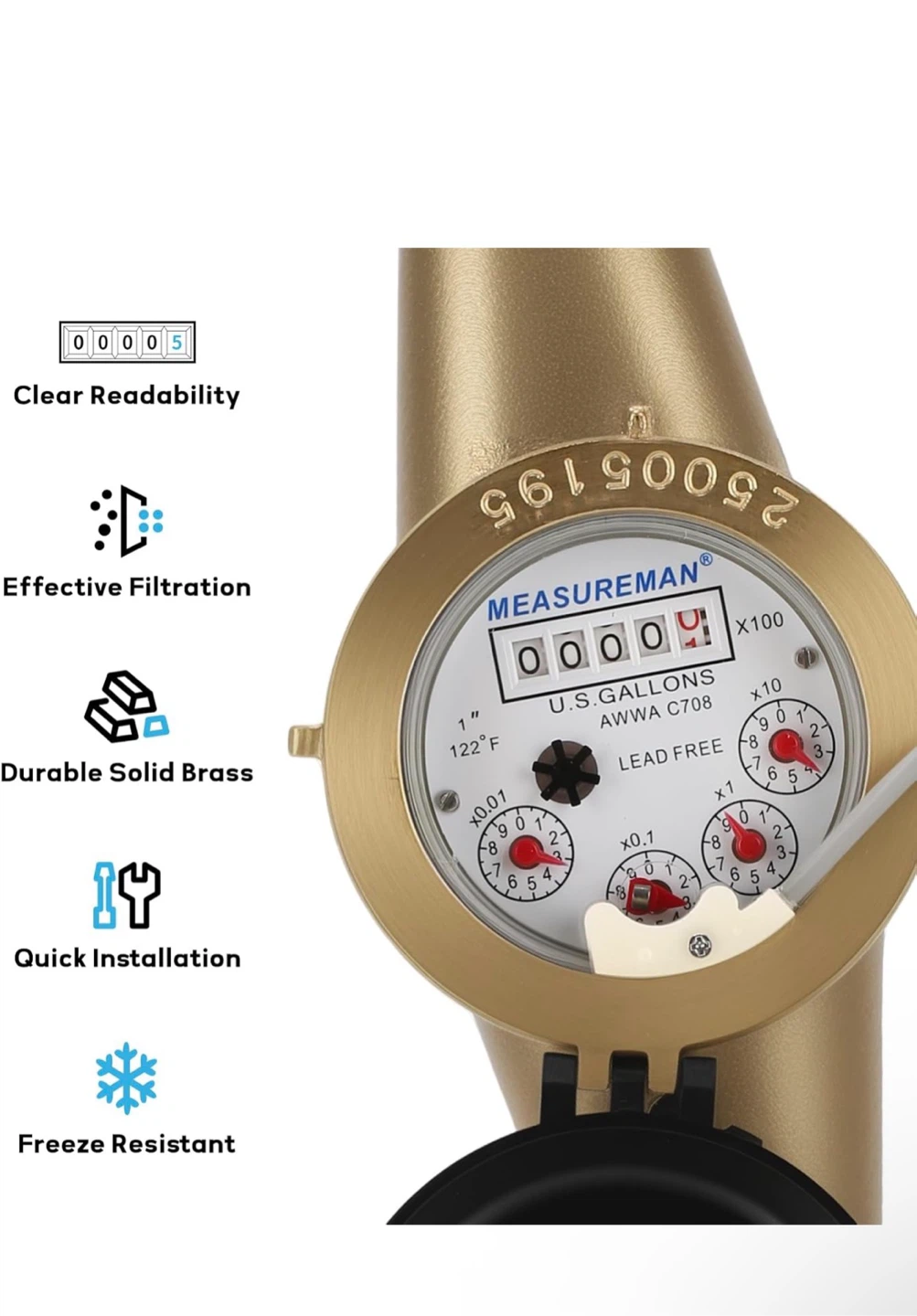 Measureman 1 inch Cold Water Meter