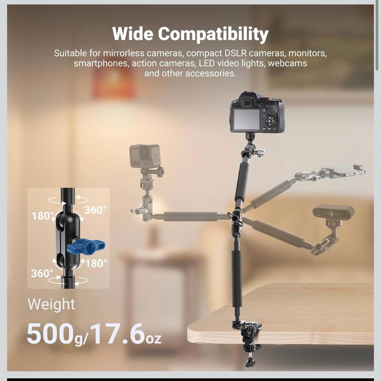 Neewer Adjustable Camera Desk Clamp Mount - photo 2
