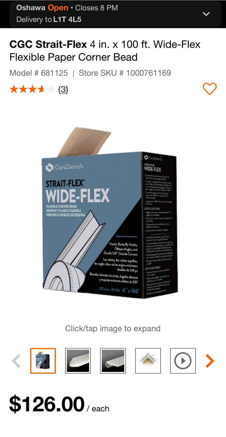 CGC Wide-Flex 400 Paper-Faced Composite Drywall Tape