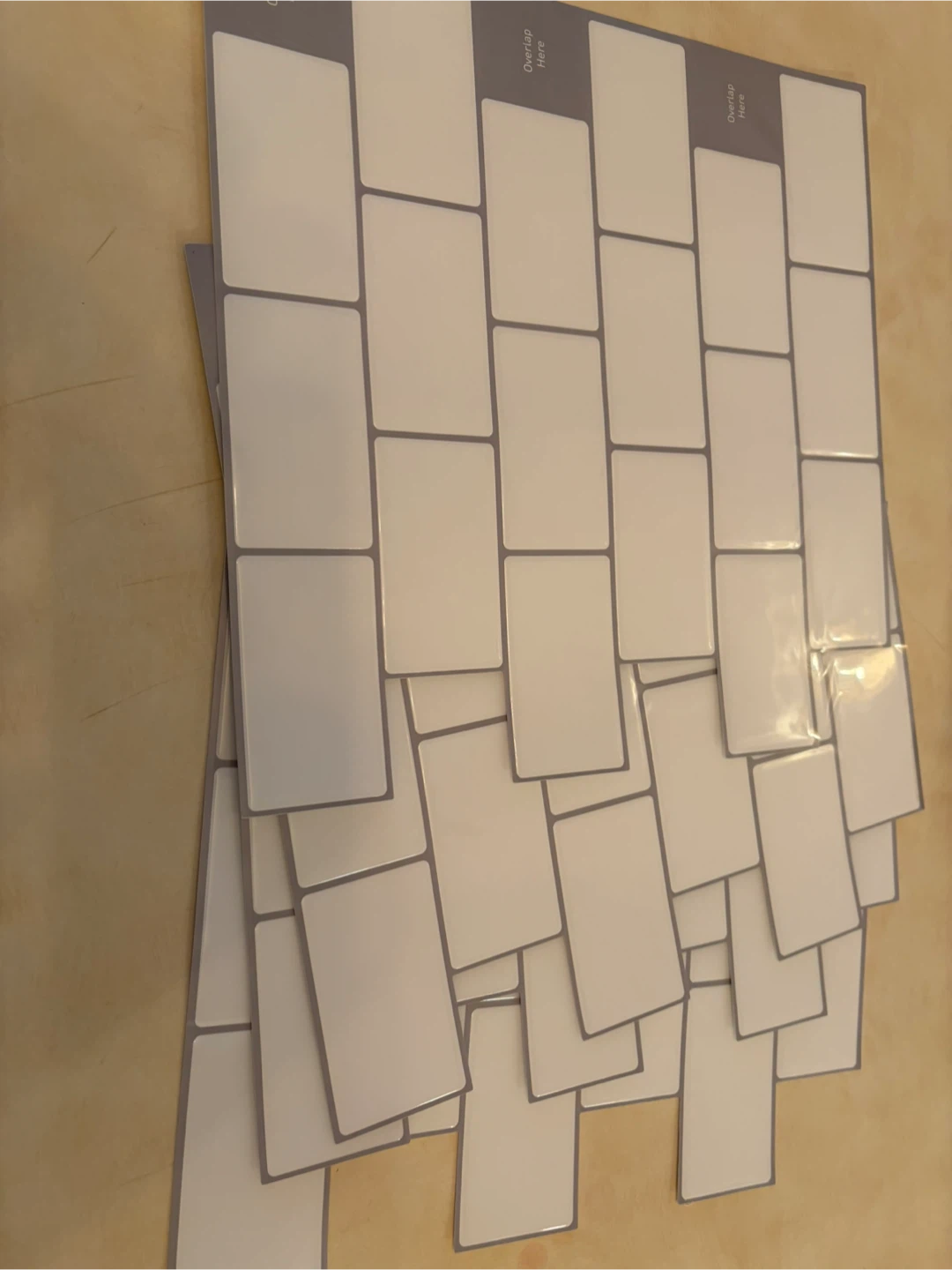 Sheet Peel & Stick Kitchen Backsplash, 12"x12", Bright White - photo 4