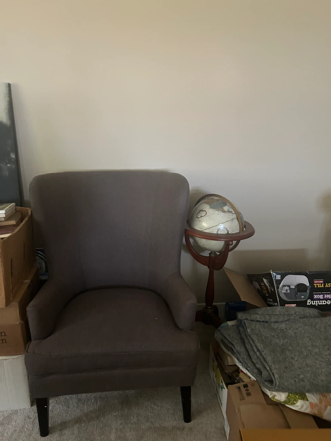 Dark Grey Wingback Chair