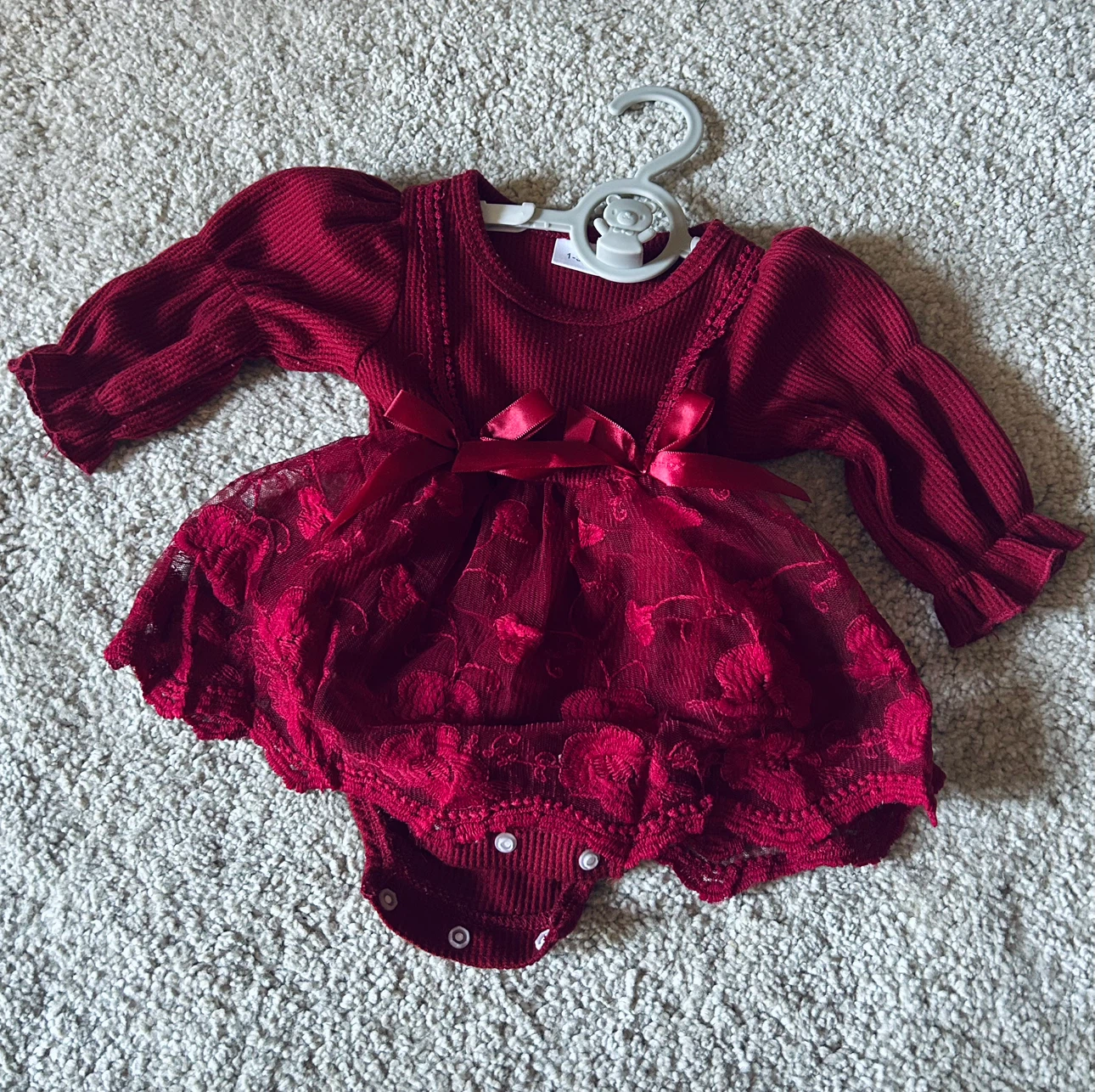Red Ribbed Baby Dress