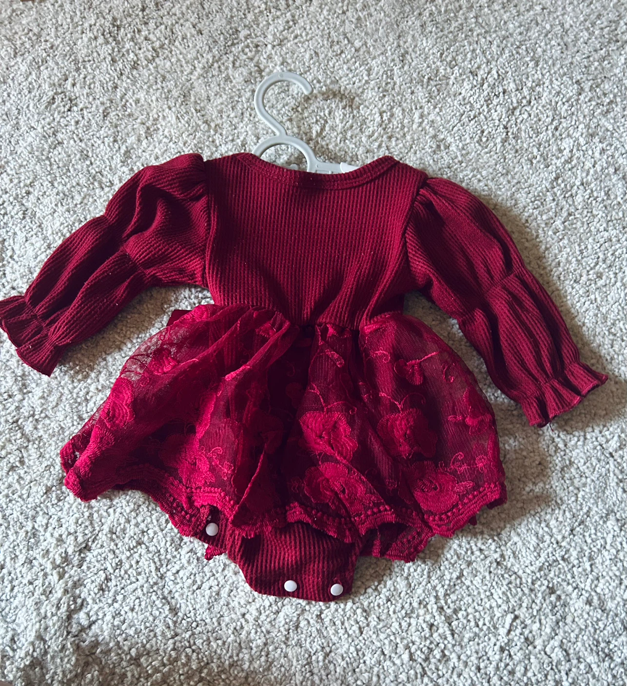 Red Ribbed Baby Dress - photo 2