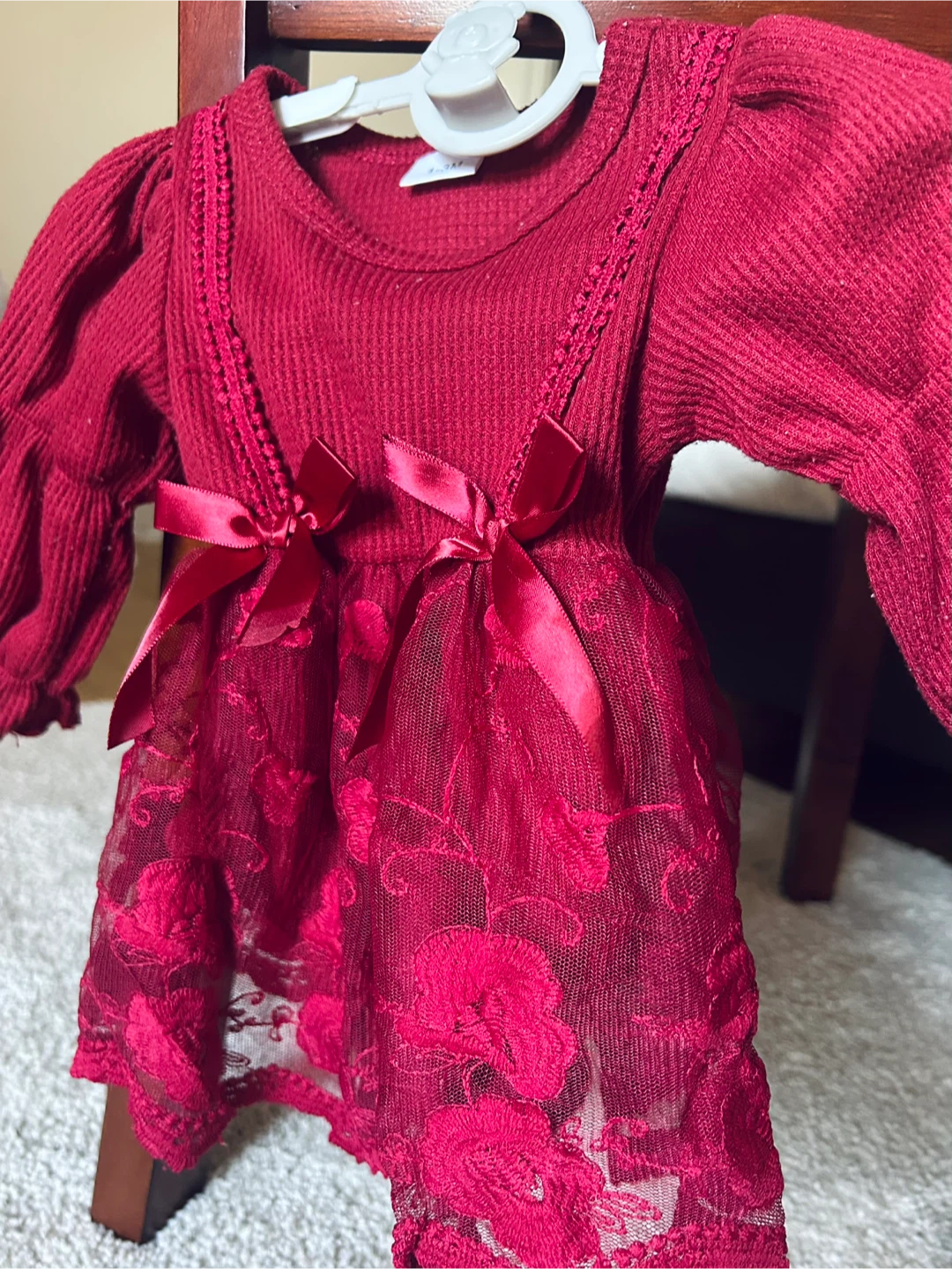 Red Ribbed Baby Dress - photo 4